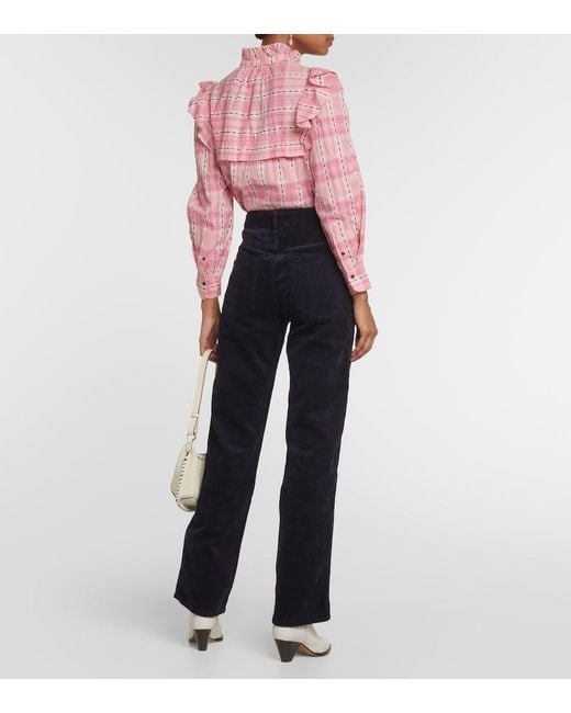 Isabel Marant Blue Rwan Corduroy Flared Pants