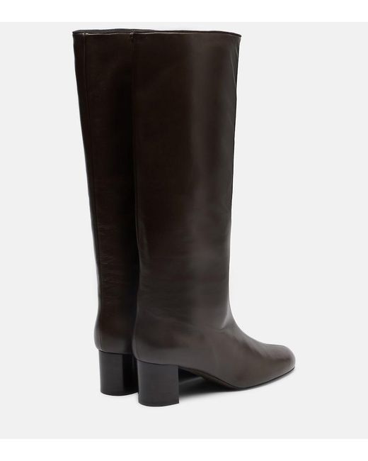 Totême Black Downtown Leather Knee-High Boots