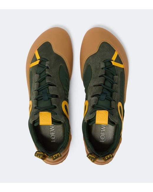 Loewe Green Grip Suede-Trimmed Sneakers for men