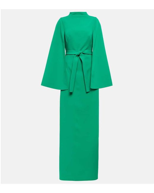 Safiyaa Green Crepe Maxi Dress