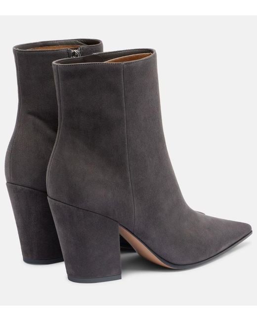 Gianvito Rossi Black Keinna 85 Suede Ankle Boots