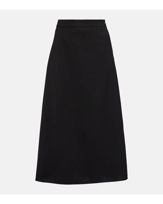 Wardrobe NYC Black Virgin Wool Midi Skirt