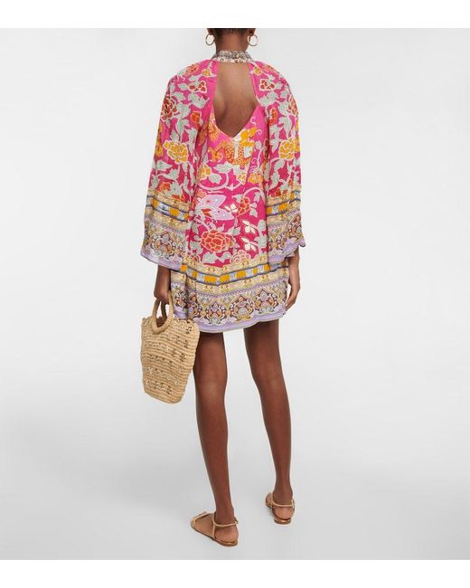 Camilla Multicolor Printed Silk Minidress