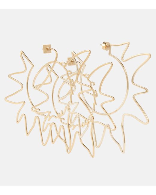 Jacquemus White Gold-toned Hoop Earrings