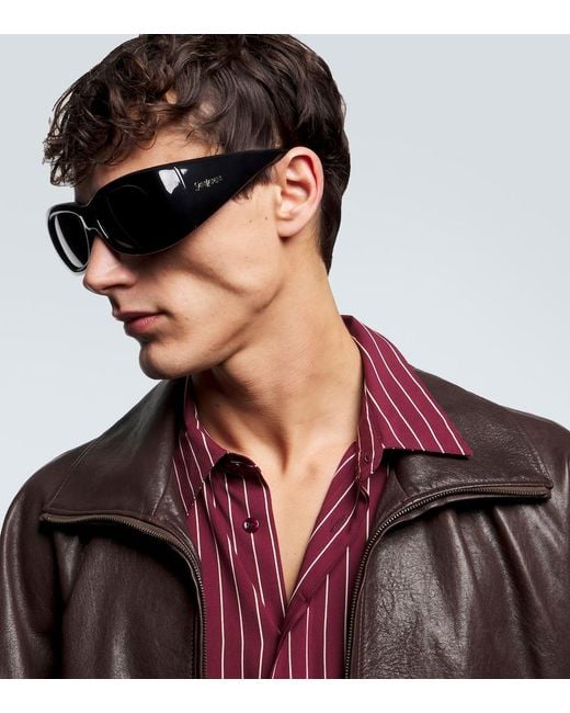 Saint Laurent Black Sl 901 Howl Oversized Sunglasses for men
