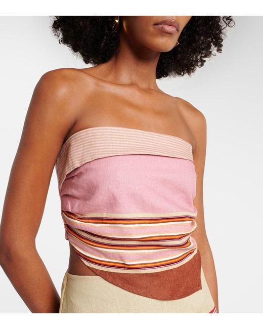 Top Bustier Ebbe Raye En Lin Faithfull The Brand en coloris Pink