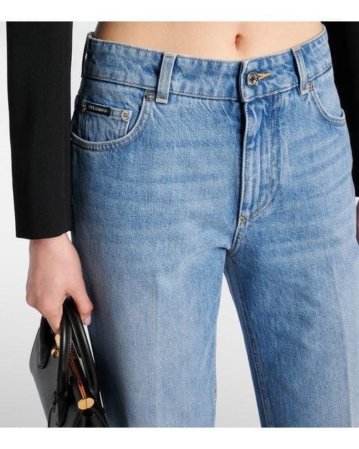 Dolce & Gabbana Blue High-Rise Wide-Leg Jeans