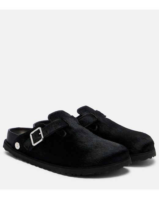 Mules Boston En Cuir Facon Poulain Birkenstock en coloris Black