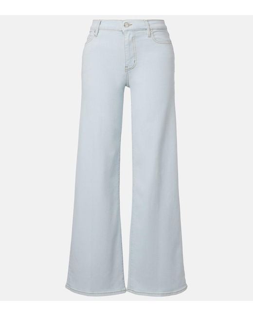 FRAME Blue Le Slim Palazzo Wide-Leg Jeans