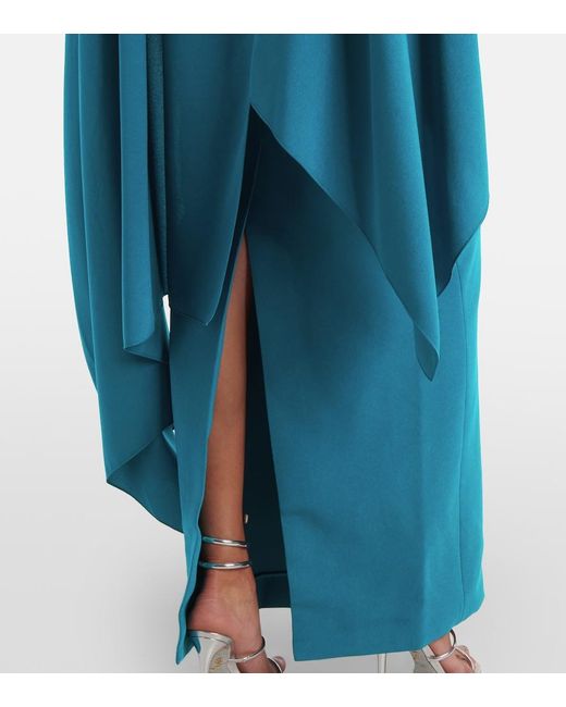 Roksanda Blue Demetria Caped Crepe Midi Dress