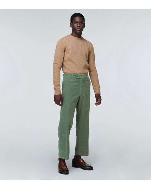 Etro Wide-leg Corduroy Pants in Green 