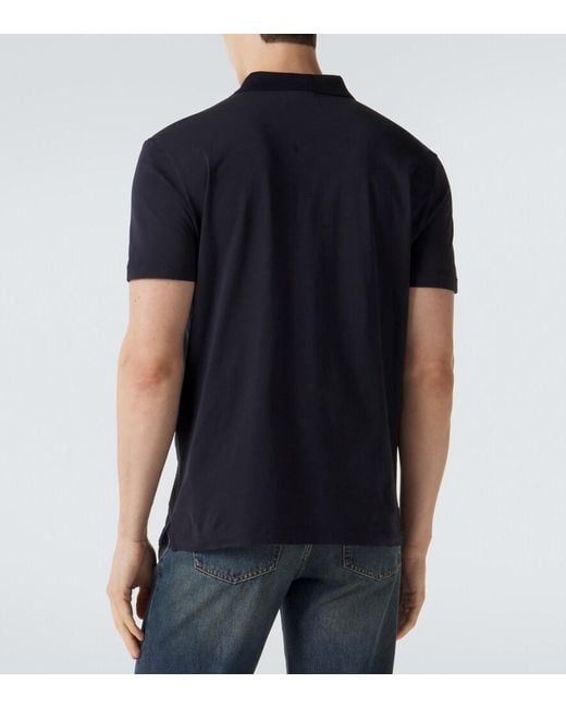 Gucci Blue Web Stripe Cotton Jersey Polo Shirt for men