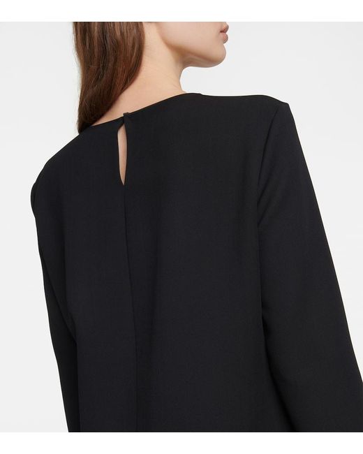 The Row Black Lucinda Silk And Wool Maxi Dress