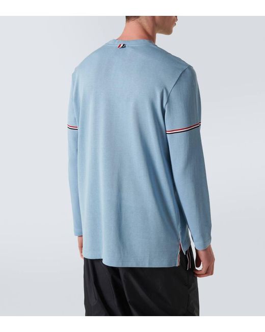 Thom Browne Blue Rwb Stripe Cotton Top for men