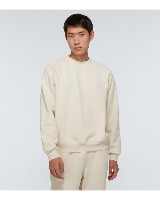 Les Tien White Classic Cotton Raglan Sweatshirt for men