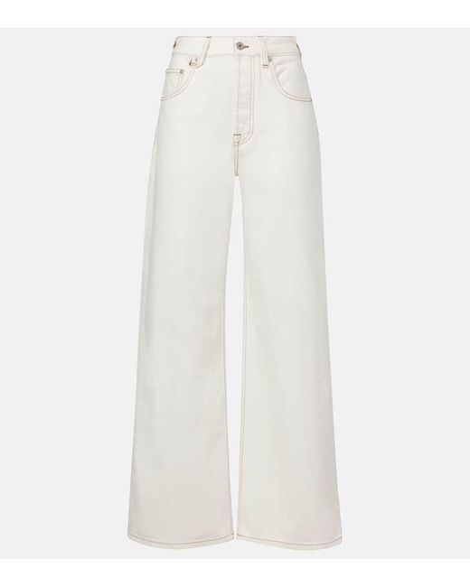 Jeans A Gamba Larga Wide De-Nimes di Jacquemus in White