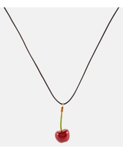 Jacquemus Metallic Le Sautoir Cherry Necklace