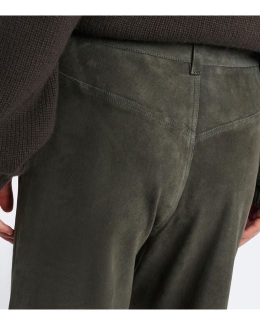 Stouls Gray Mytheo Suede Wide-Leg Pants