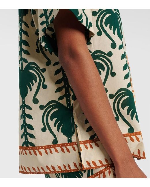 Johanna Ortiz Green Printed Cotton Shirt