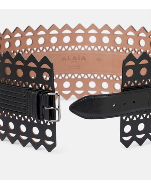 Alaïa Black Leather Corset Belt