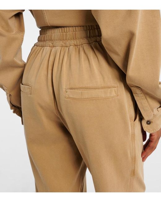 Isabel Marant Natural Rozene Cotton Jersey Sweatpants
