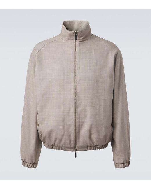 STÒFFA Gray Reversible Wool And Linen Blouson Jacket for men