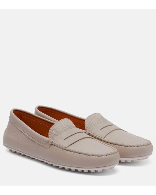 Tod's Brown City Gommino Leather Penny Loafers