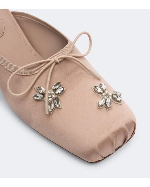 Simone Rocha Pink Embellished Satin Mules