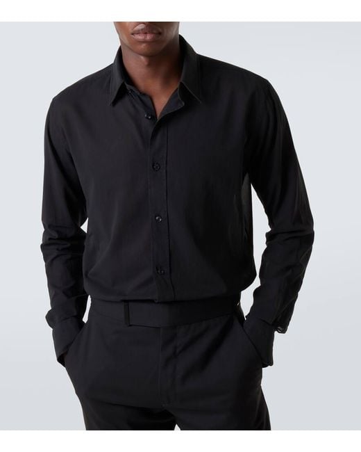 Tom Ford Hemd Aus Baumwoll-Voile in Black für Herren
