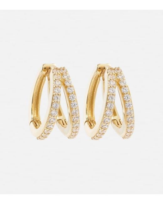 STONE AND STRAND Metallic Time 10kt Yellow Gold Earrings With Diamonds