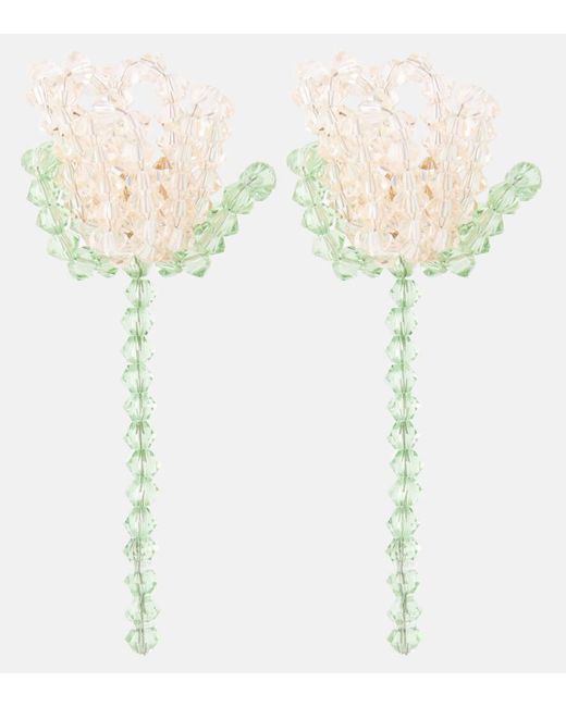 Orecchini pendenti Cluster con cristalli di Simone Rocha in White