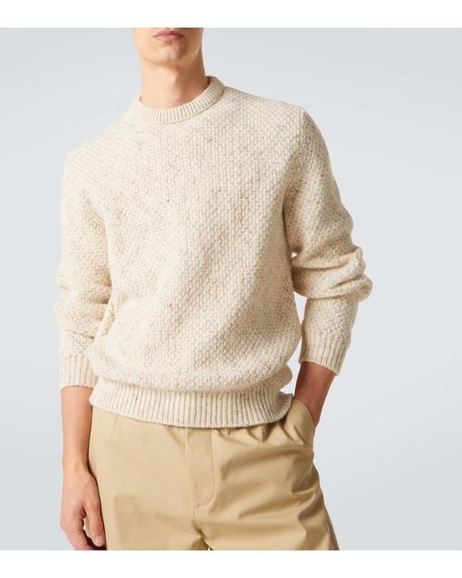 Loro Piana Natural Ash Wool, Cashmere, Linen, And Silk Sweater for men