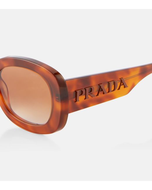 Prada Brown Logo Oversized Sunglasses