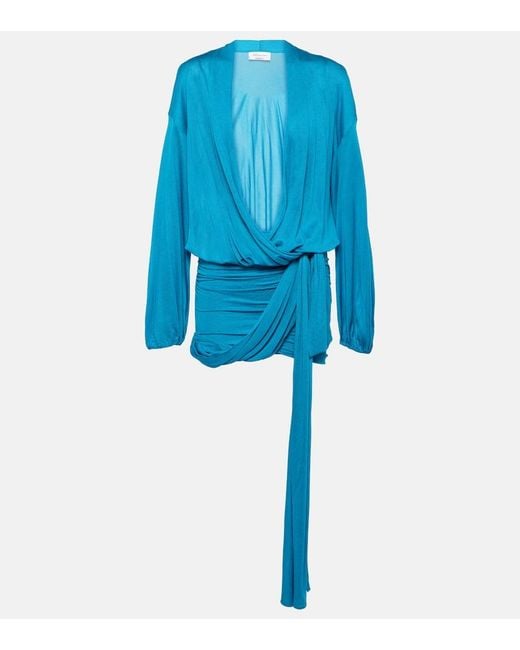 Vestido corto drapeado Blumarine de color Blue