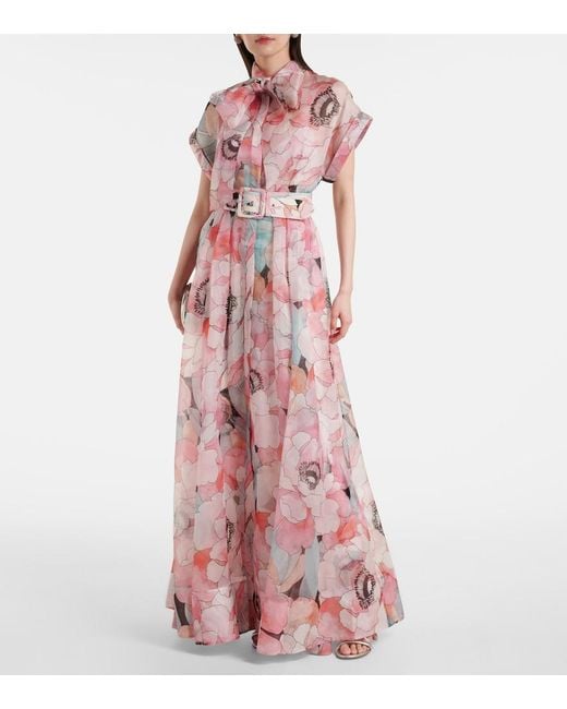 Rebecca Vallance Pink Bridal Bouquet Floral Silk Organza Gown