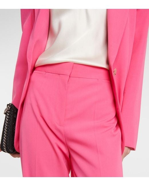 Stella McCartney Pink Iconic High-Rise Wool-Blend Flared Pants