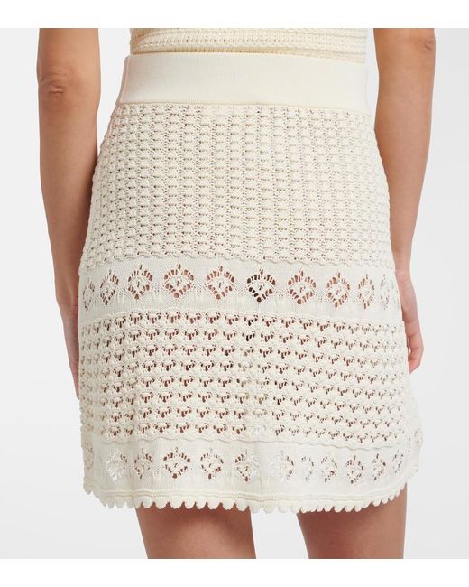 Eres White Angela Crochet Miniskirt