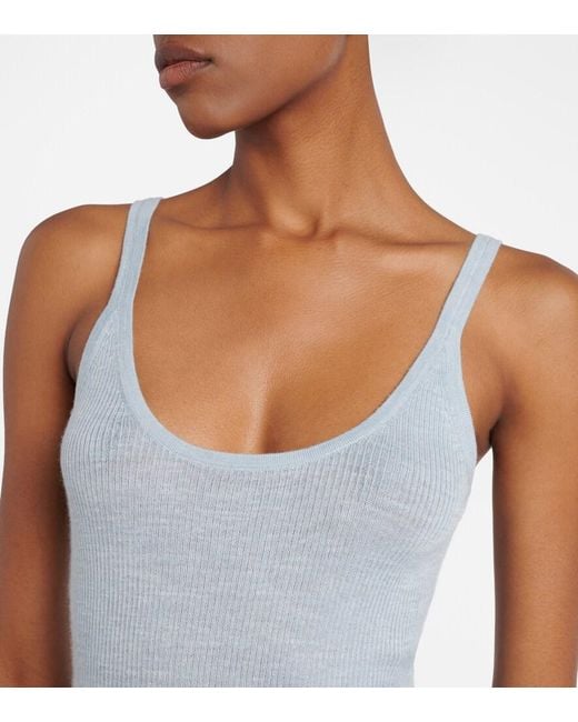 Gabriela Hearst Blue Cinxia Cashmere, Silk, And Hemp Tank Top