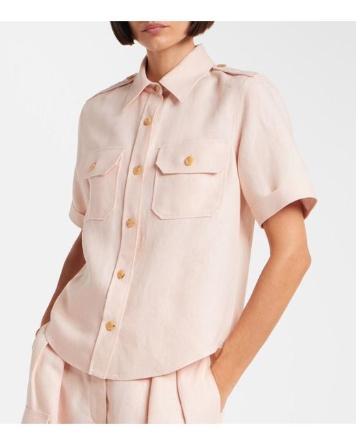 Loro Piana Natural Annalisa Linen Shirt