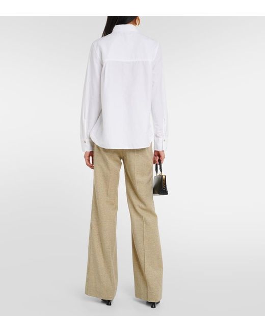 Vince White Cotton And Silk Blouse