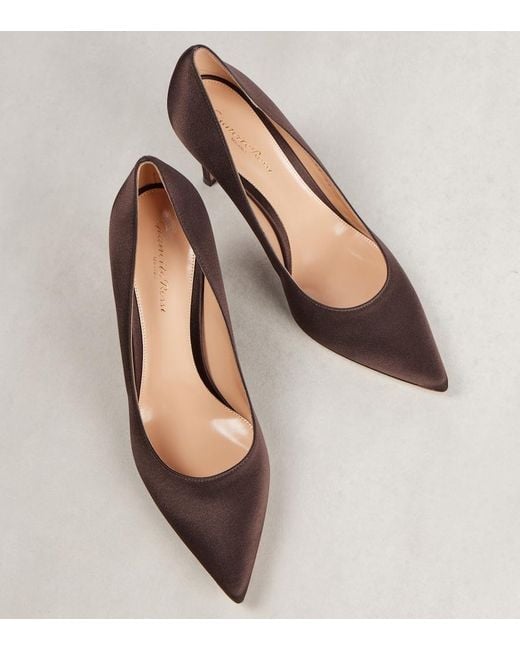 Gianvito Rossi Brown Gianvito 85 Satin Pumps