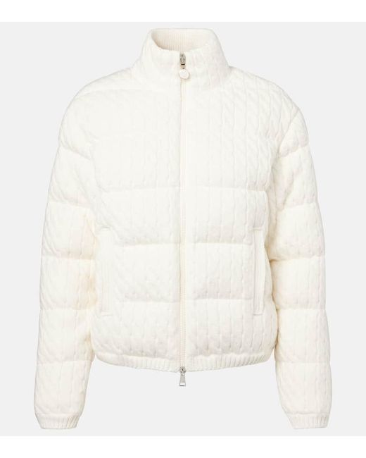 Chaqueta De Plumas En Mezcla De Algodon Moncler de color White