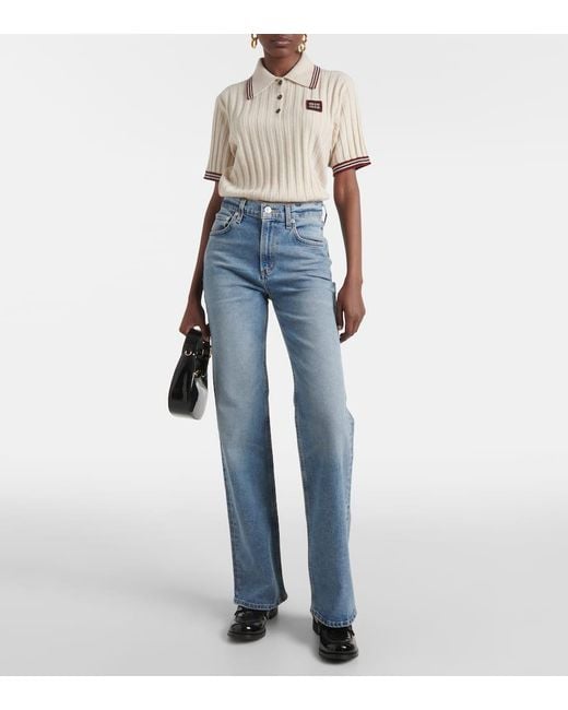 Citizens of Humanity Blue Vidia Mid-Rise Bootcut Jeans