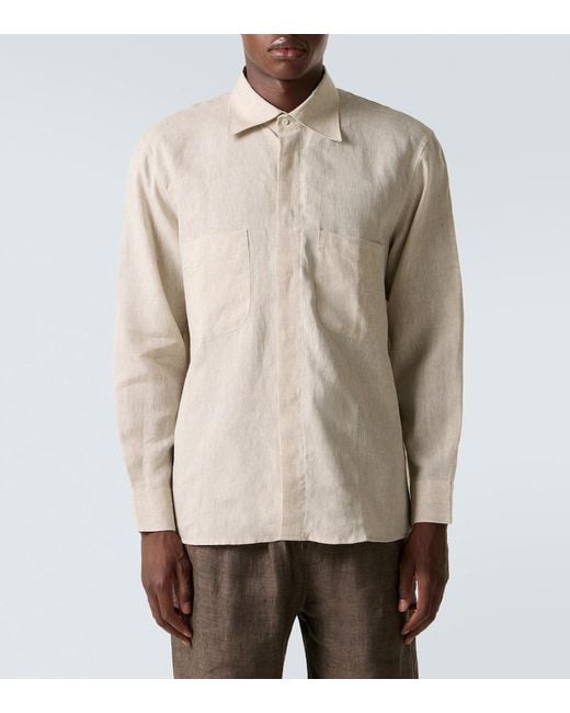 Saman Amel Natural Linen Shirt for men