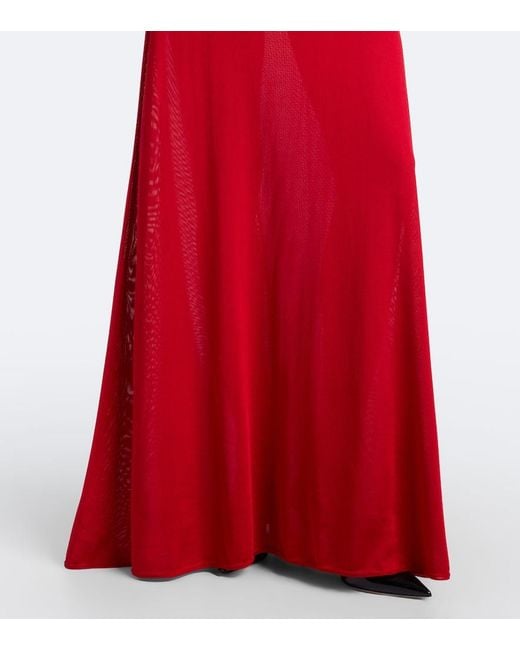 Fendi Red Silk Maxi Dress