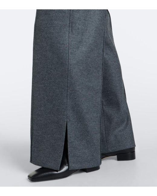 Jil Sander Gray Wool Wide-Leg Pants