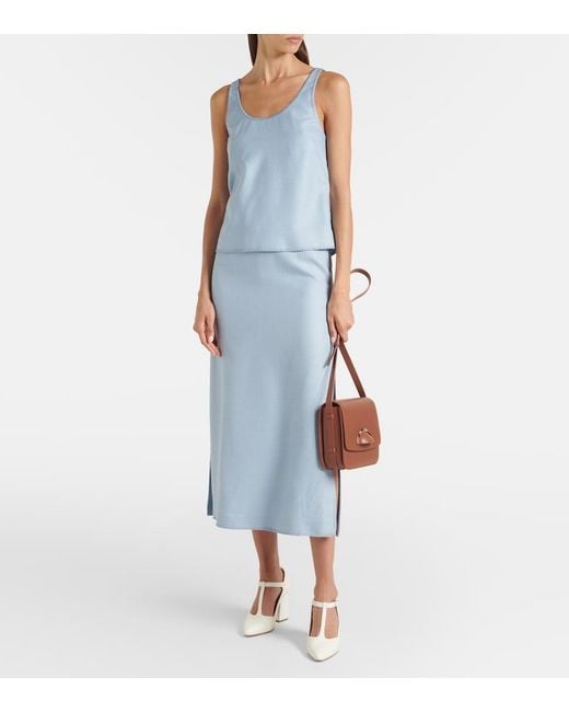 Gabriela Hearst Blue Muriel Silk And Wool Tank Top