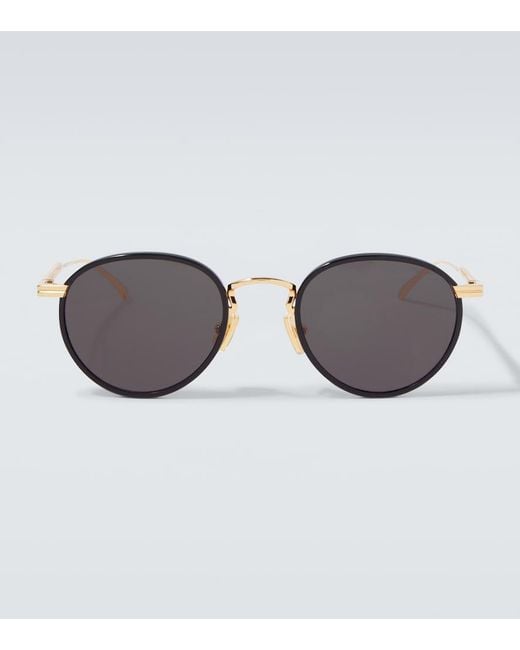 Bottega Veneta Brown Light Ribbon Round Sunglasses for men
