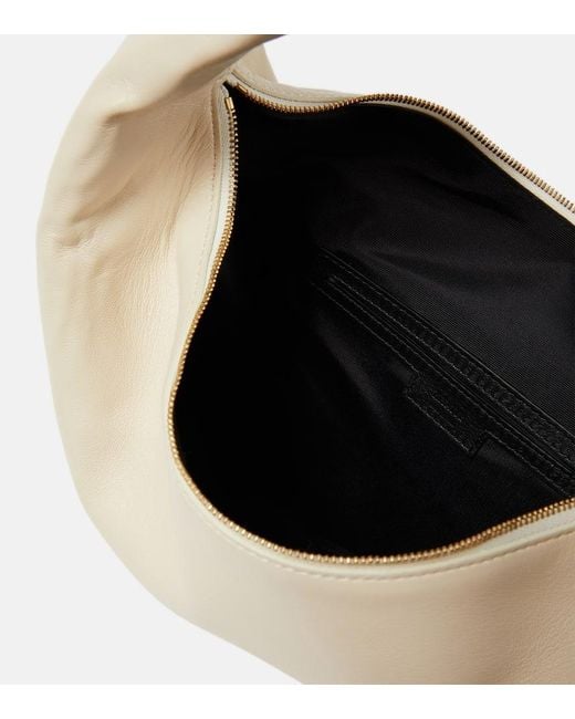 Khaite White Olivia Medium Leather Shoulder Bag