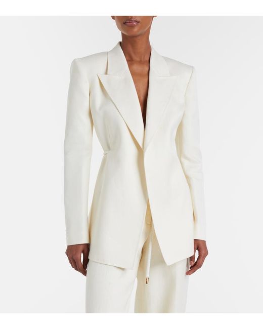 Gabriela Hearst Natural Epona Linen Blazer